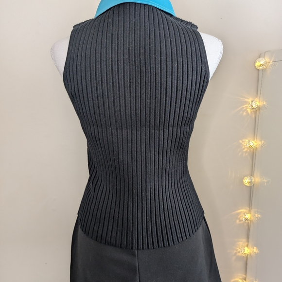 Belldini Black and Blue Ribbed Zip-Up Top - Picture 6 of 7